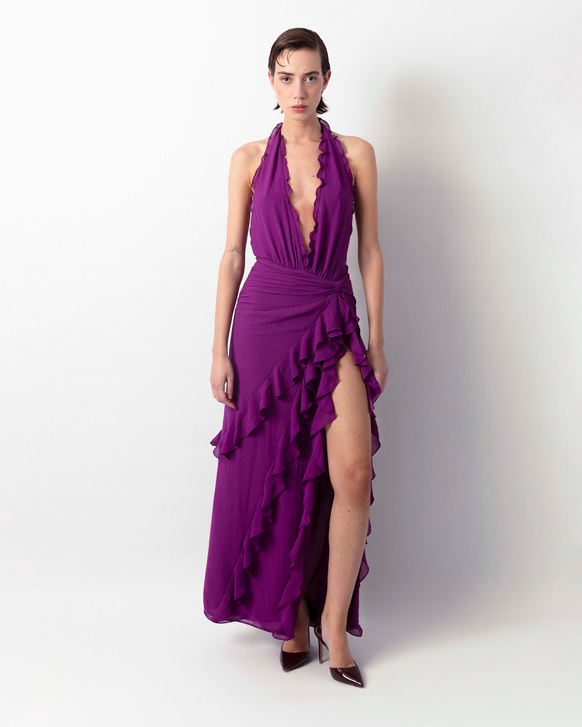 celenia maxi dress in purple NBD